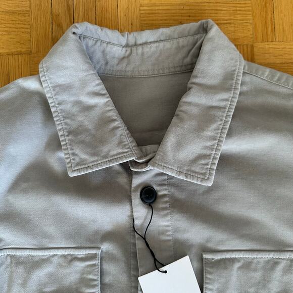 ZARA Men’s Front Big Pockets Overshirt Shirt Jacket Gray Size Large - Picture 2 of 7